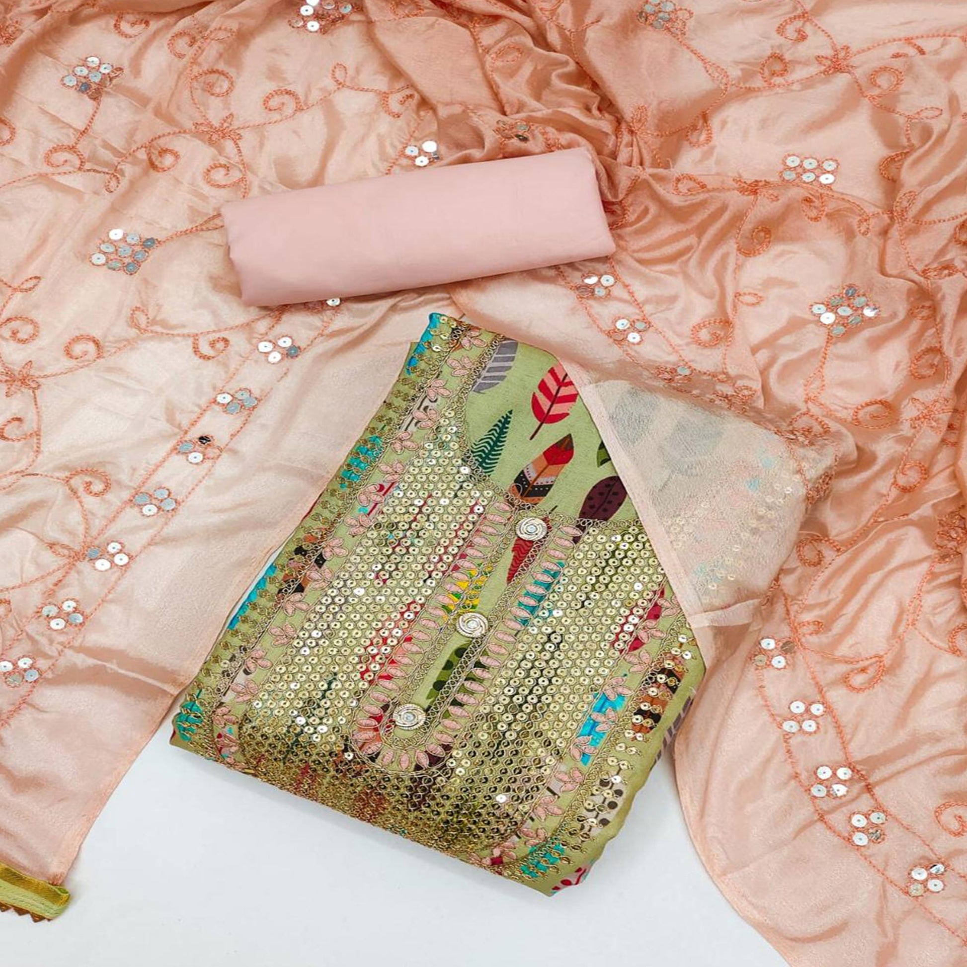green-digital-printed-with-sequins-work-cotton-blend-dress-material