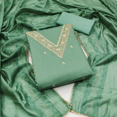 green-floral-embroidered-art-silk-dress-material