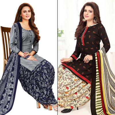 grey-dark-brown-printed-crepe-leon-patiala-dress-material-pack-of-2