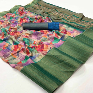 green-geometric-digital-printed-viscose-saree