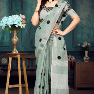 green-embroidered-linen-cotton-saree-with-zari-border