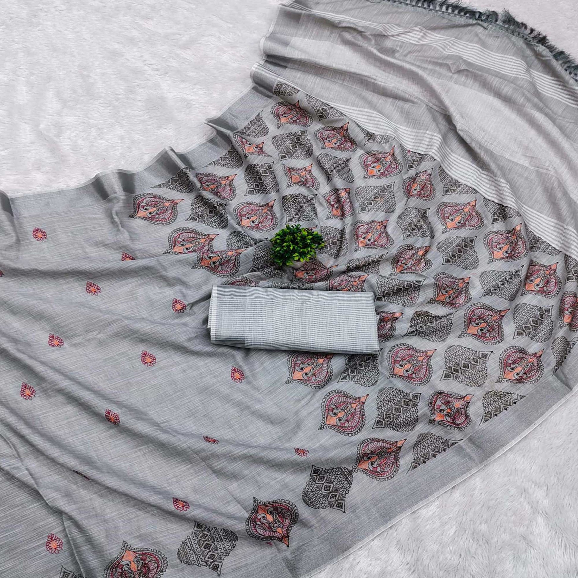 grey-embroidered-cotton-silk-saree-with-tassels