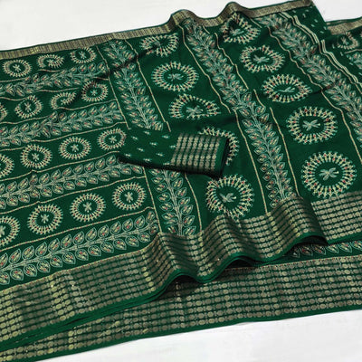 green-warli-printed-dola-silk-saree-1