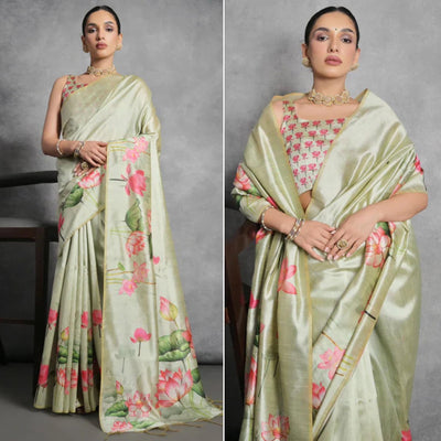 green-digital-printed-tussar-silk-saree-1