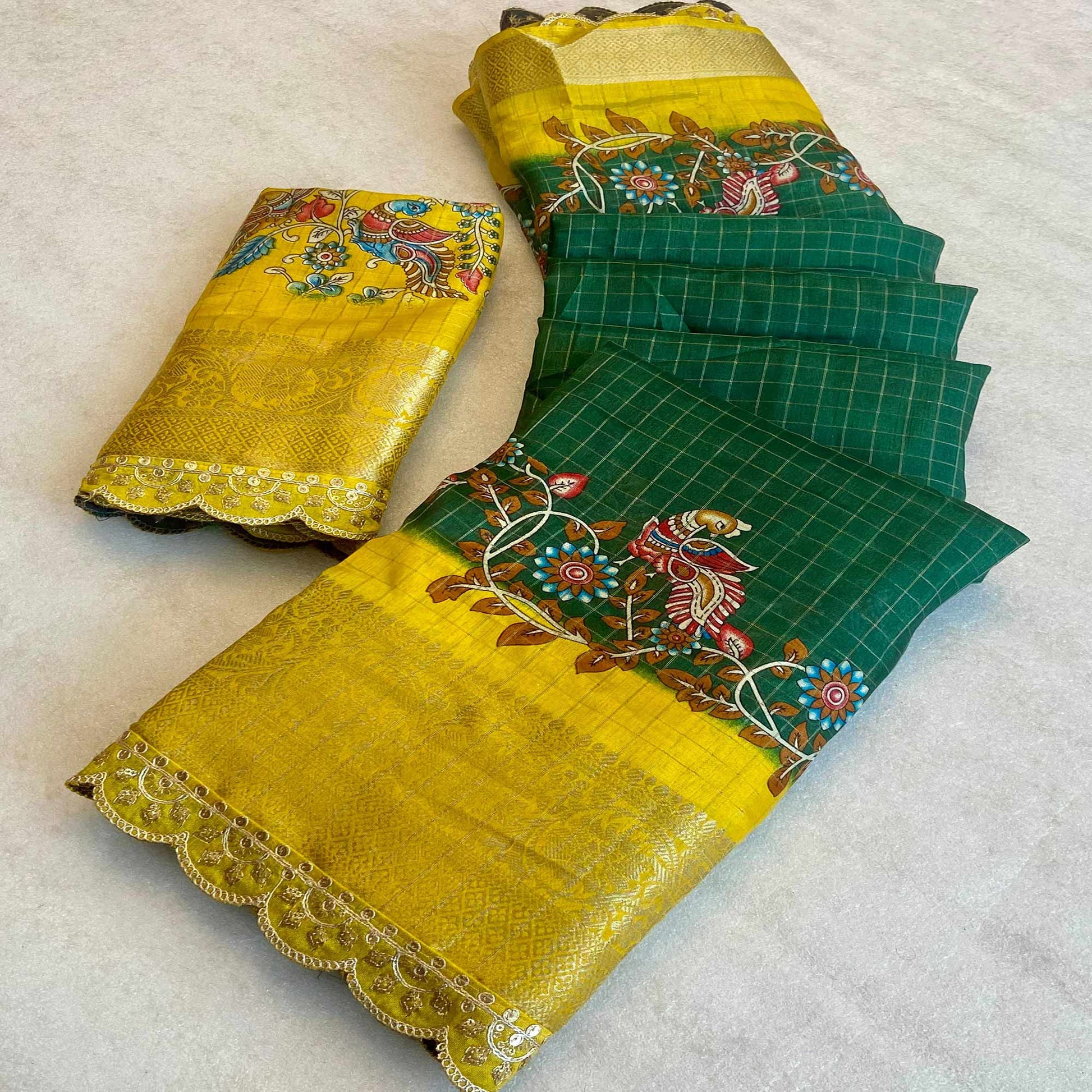 green-floral-printed-dola-silk-saree-with-sequins-border-8