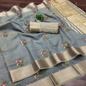 grey-floral-embroidered-cotton-silk-saree-with-zari-border