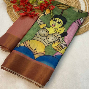 green-floral-printed-tussar-silk-saree-2