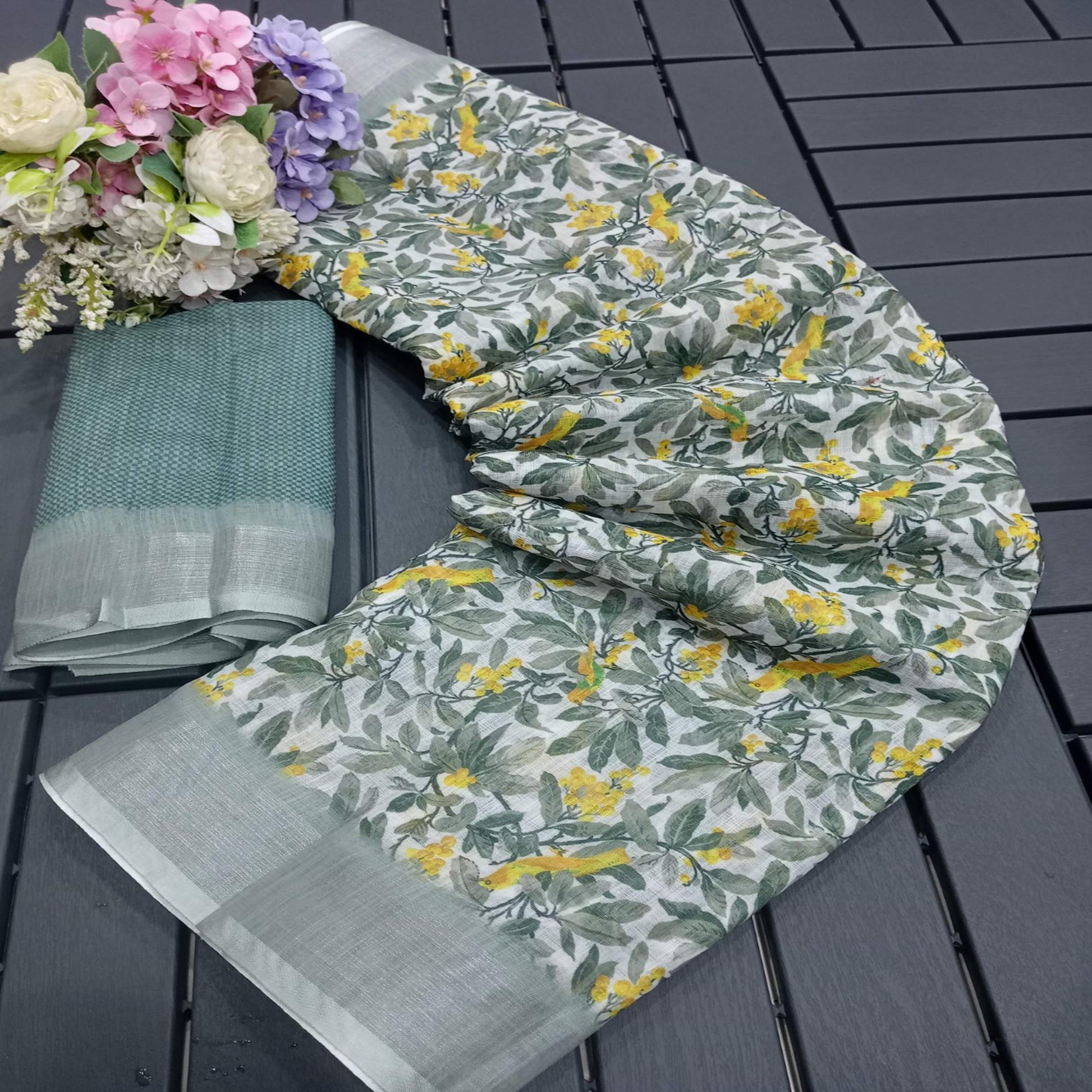 grey-floral-digital-printed-linen-saree-6