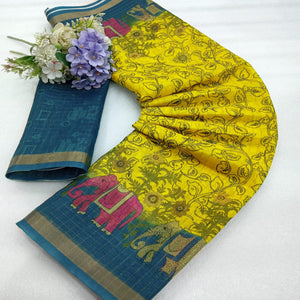 green-checks-zari-woven-with-printed-linen-saree