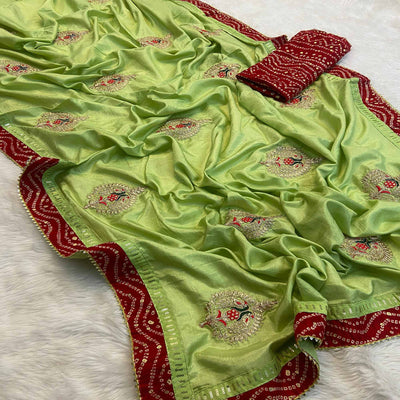 green-zari-embroidered-vichitra-silk-saree