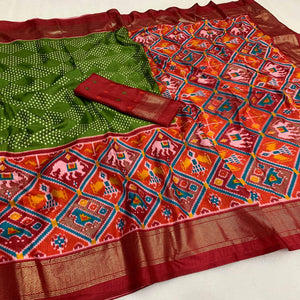green-red-patola-printed-dola-silk-saree