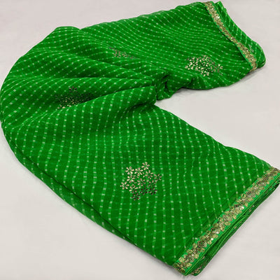 green-printed-georgette-saree-with-lace-border-5