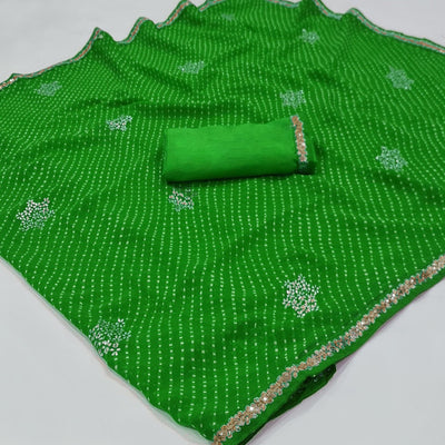 green-printed-georgette-saree-with-lace-border-5