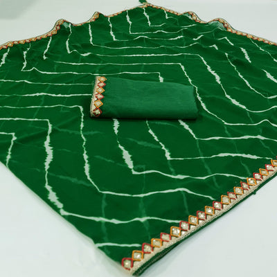 green-printed-georgette-saree-with-sequins-border