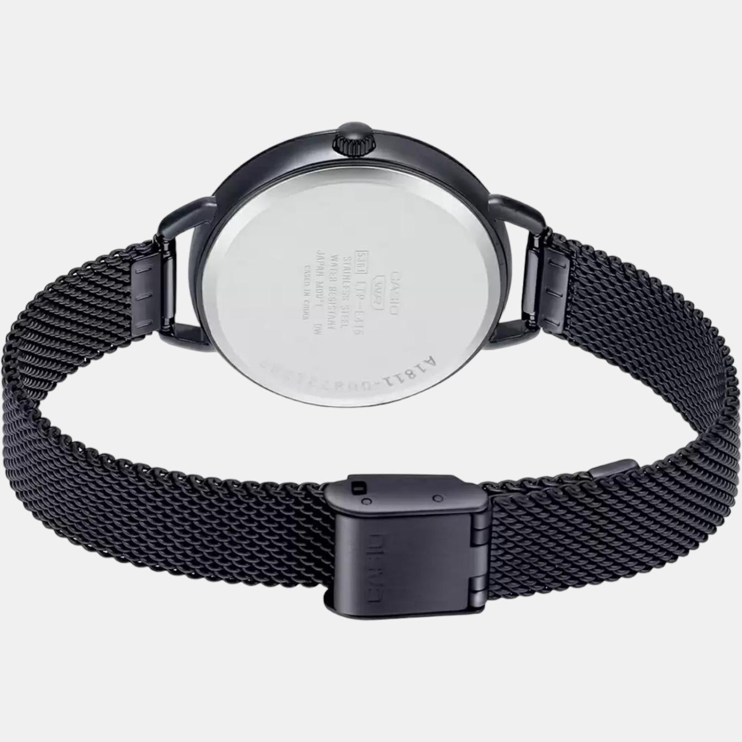 Enticer Women Quartz Black Dial Analog Stainless Steel Watch A1798