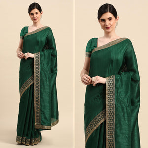 green-solid-vichitra-silk-saree-with-zari-border