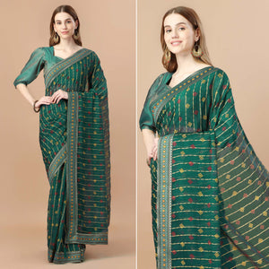 green-foil-printed-chiffon-saree-with-lace-border-1