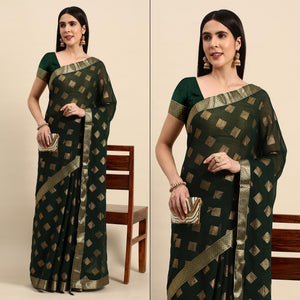 green-foil-printed-chiffon-saree-with-tassels-1