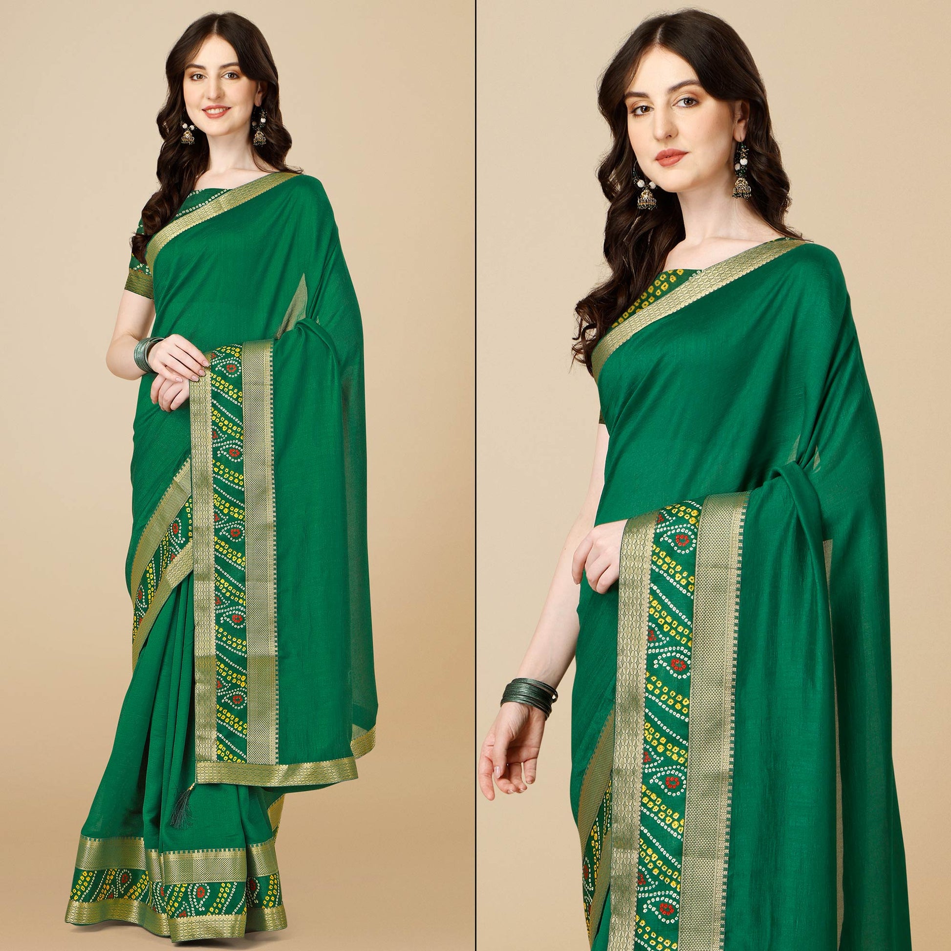 green-solid-vichitra-silk-saree-143341