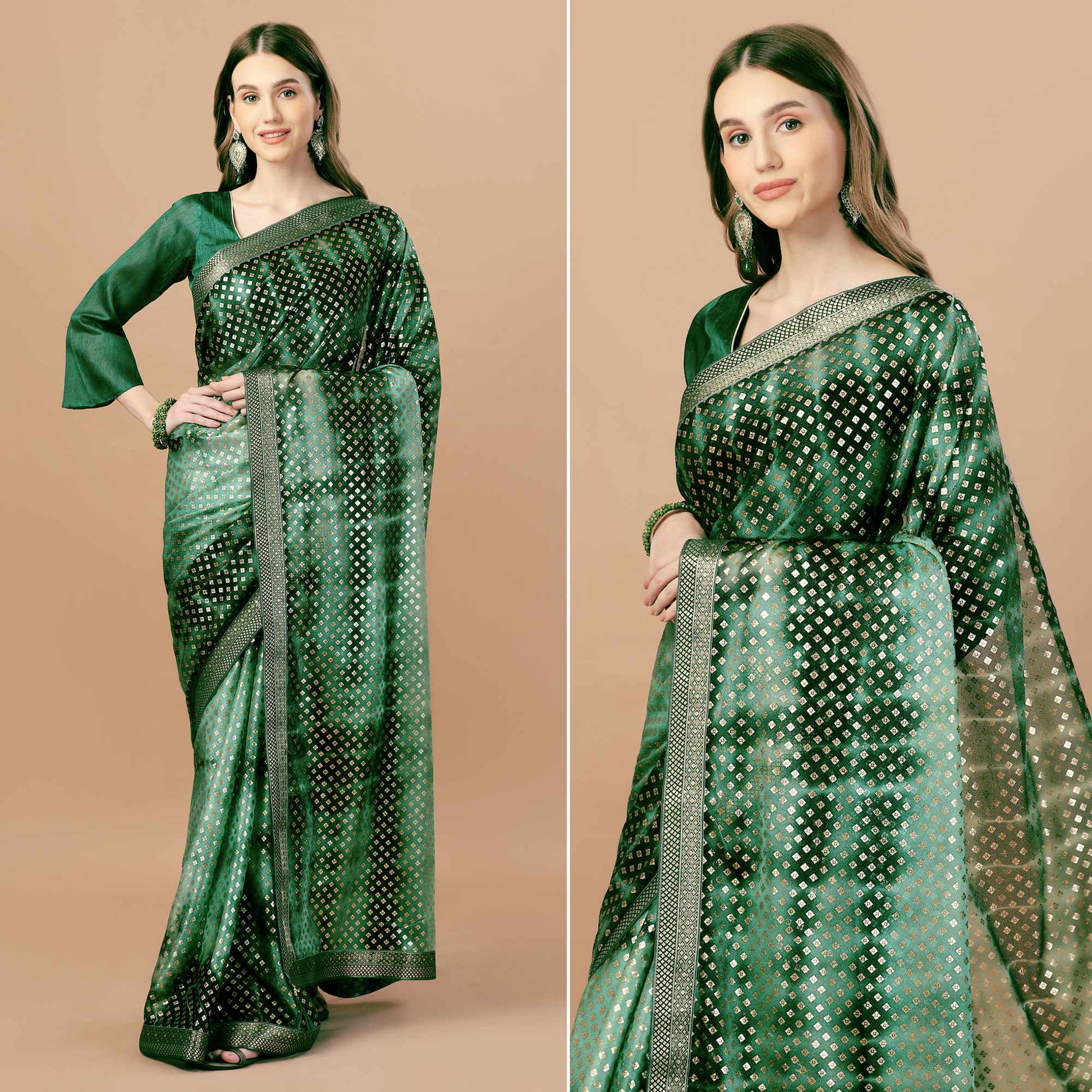 green-foil-printed-lycra-saree-with-lace-border-2