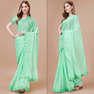 green-zari-work-chiffon-saree