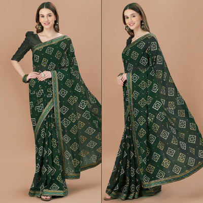 green-bandhani-printed-chiffon-saree-7