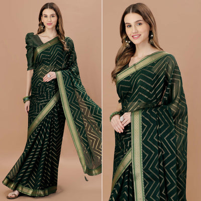 green-foil-printed-chiffon-saree-with-lace-border-4