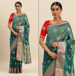 Morpich Woven Organza Saree