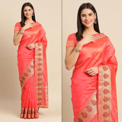 Gajari Woven Organza Saree