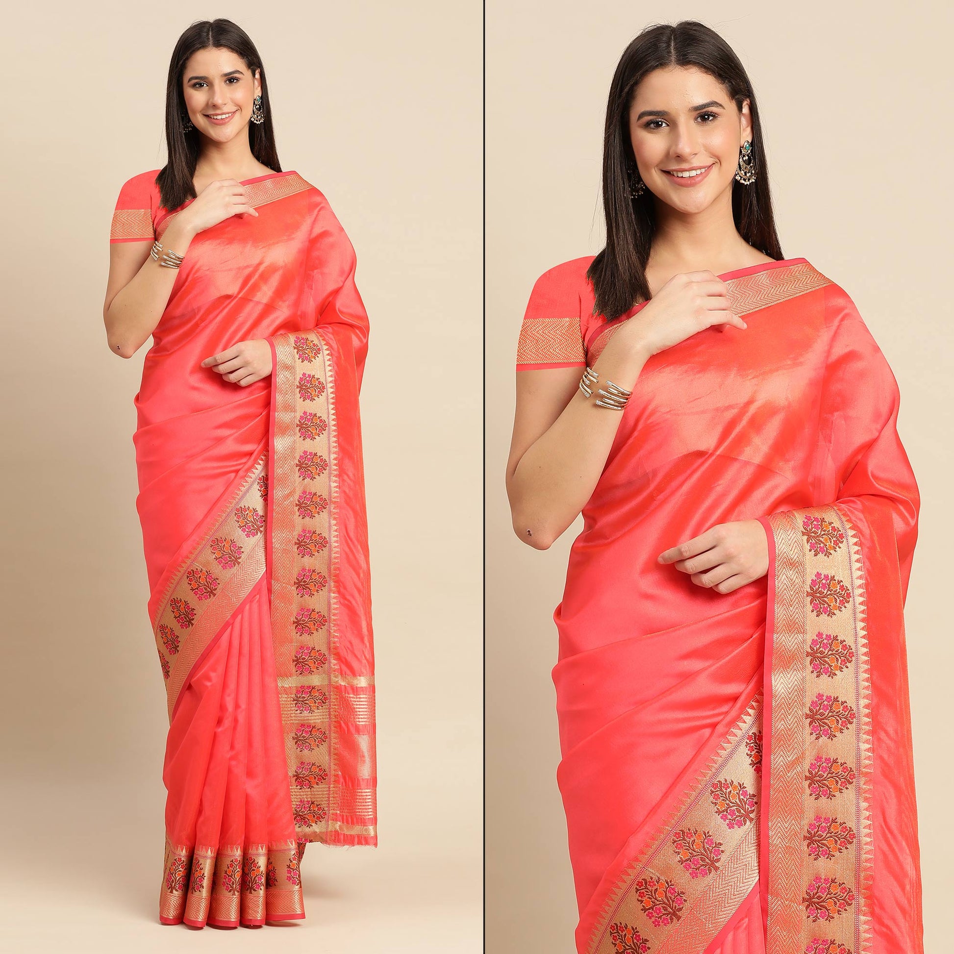 Gajari Woven Organza Saree