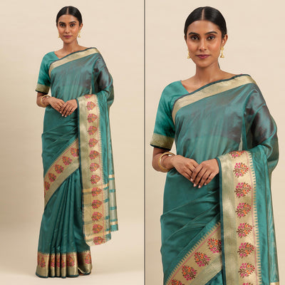 Morpich Woven Organza Saree