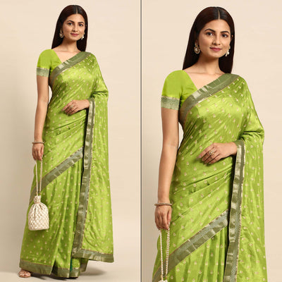 green-floral-printed-vichitra-silk-saree-with-tassels
