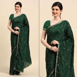 green-foil-printed-chiffon-saree