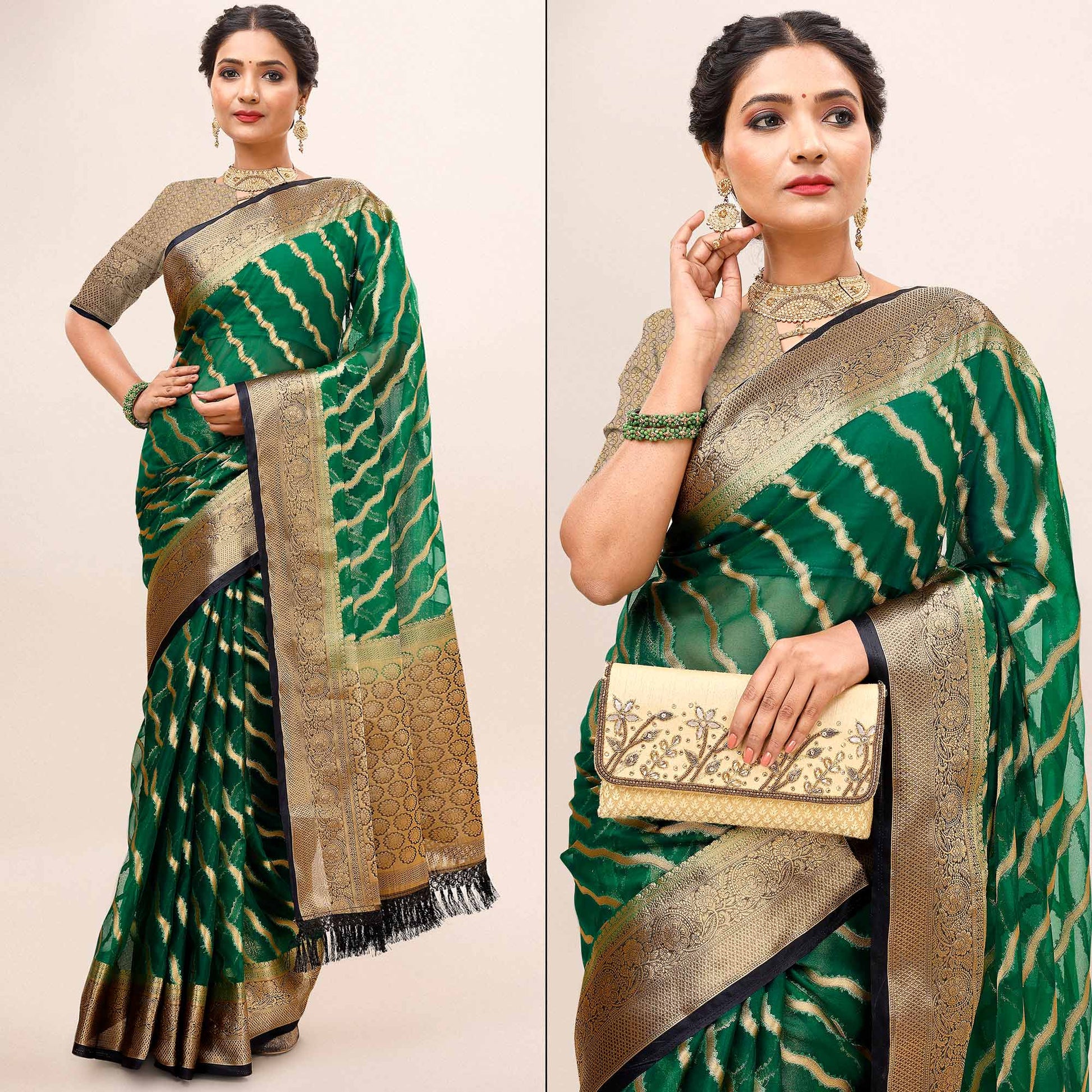green-woven-organza-saree-with-tassels-23
