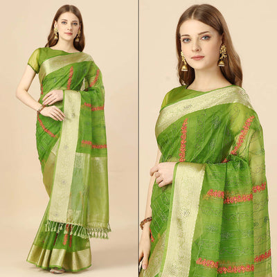green-floral-embroidery-with-swarovski-work-organza-saree-3