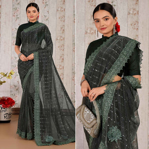 green-tikali-work-lycra-saree-with-embroidered-lace-border