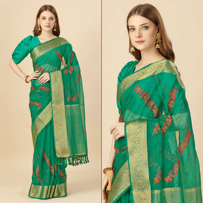 green-floral-embroidery-with-swarovski-work-organza-saree