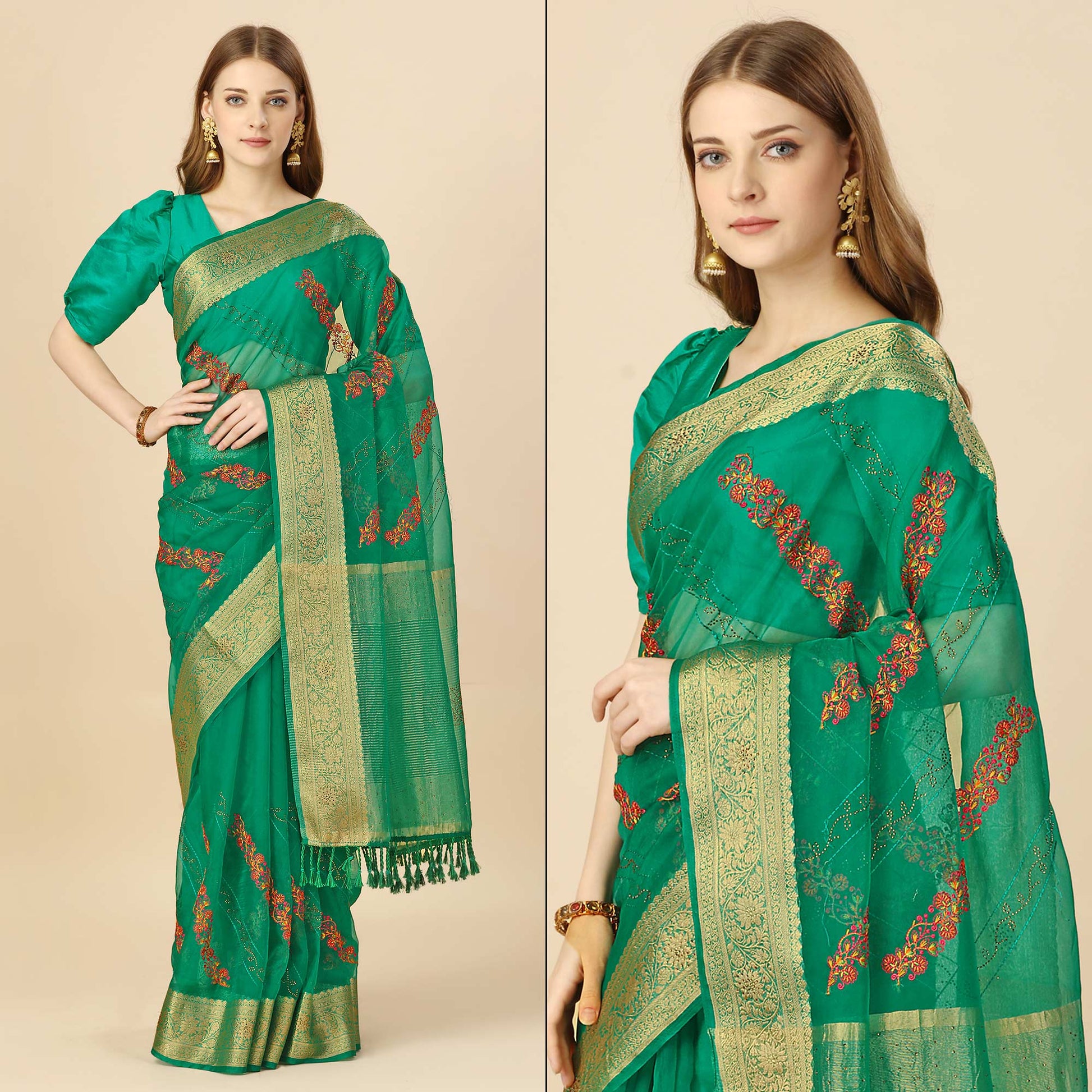 green-floral-embroidery-with-swarovski-work-organza-saree