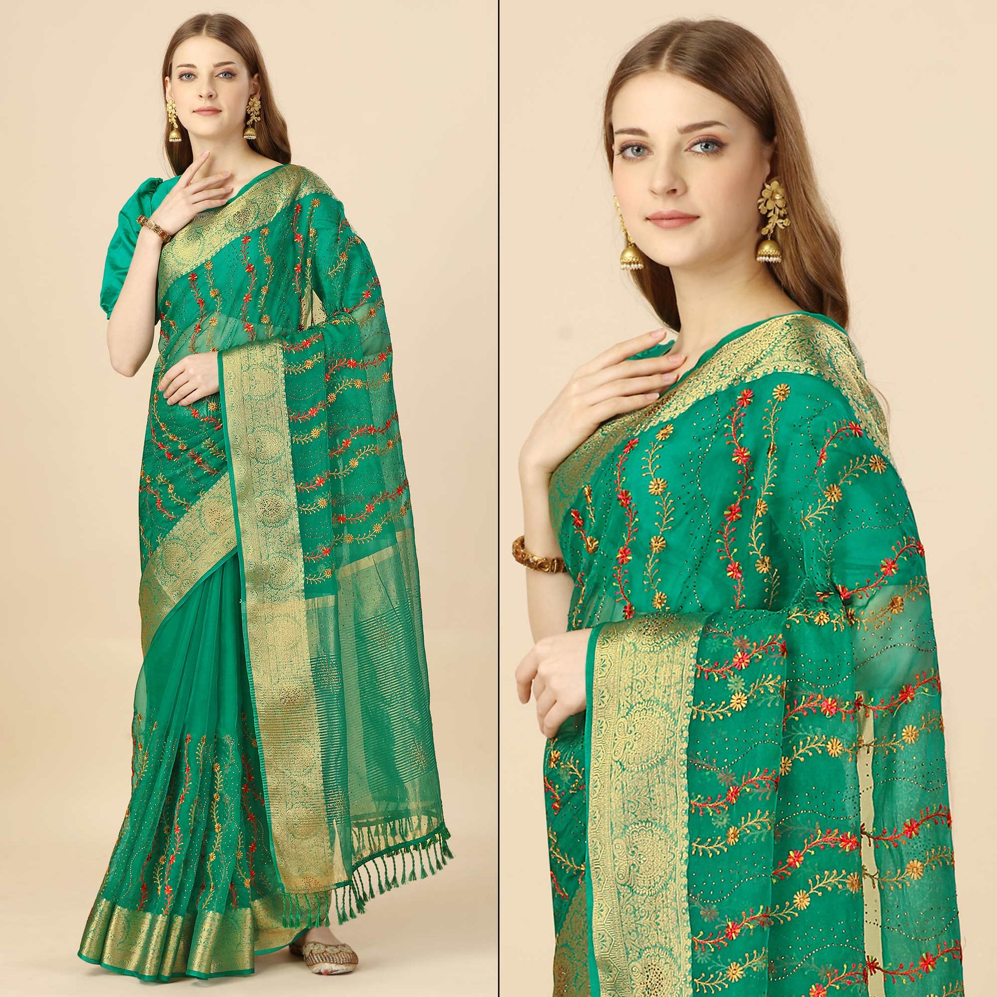 green-floral-embroidery-with-swarovski-work-organza-saree-2