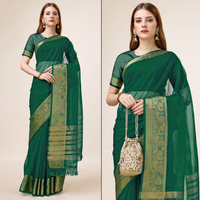 green-swarovski-work-organza-saree-with-tassels