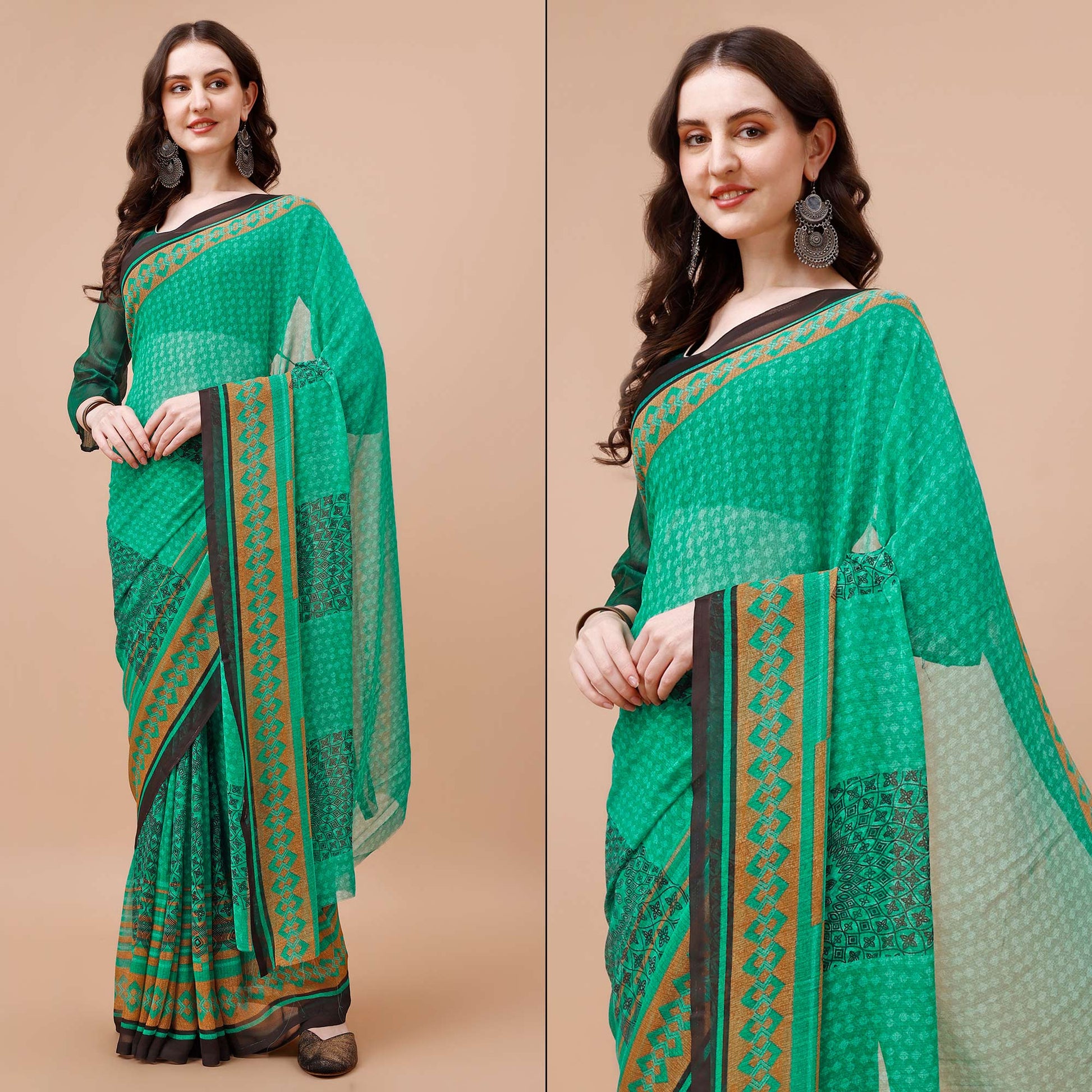 green-floral-printed-georgette-saree-14