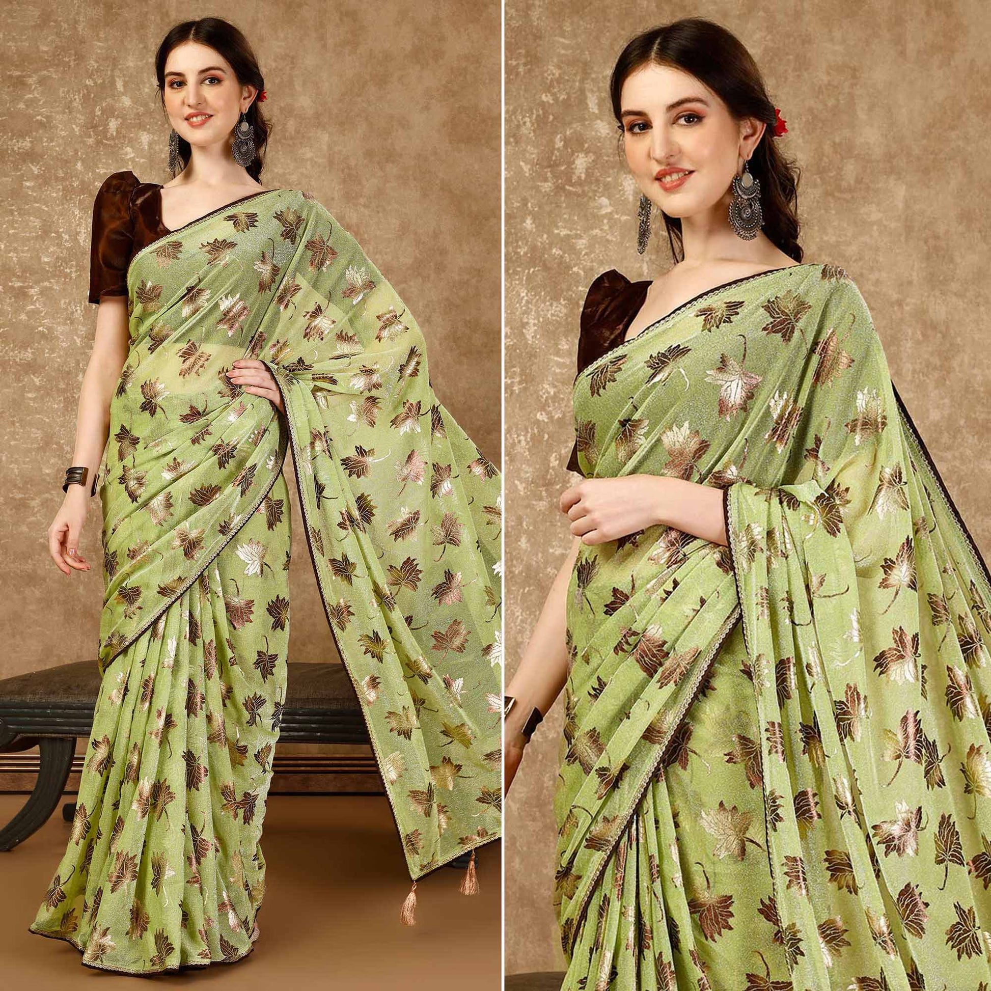 green-foil-printed-lycra-ready-to-wear-saree