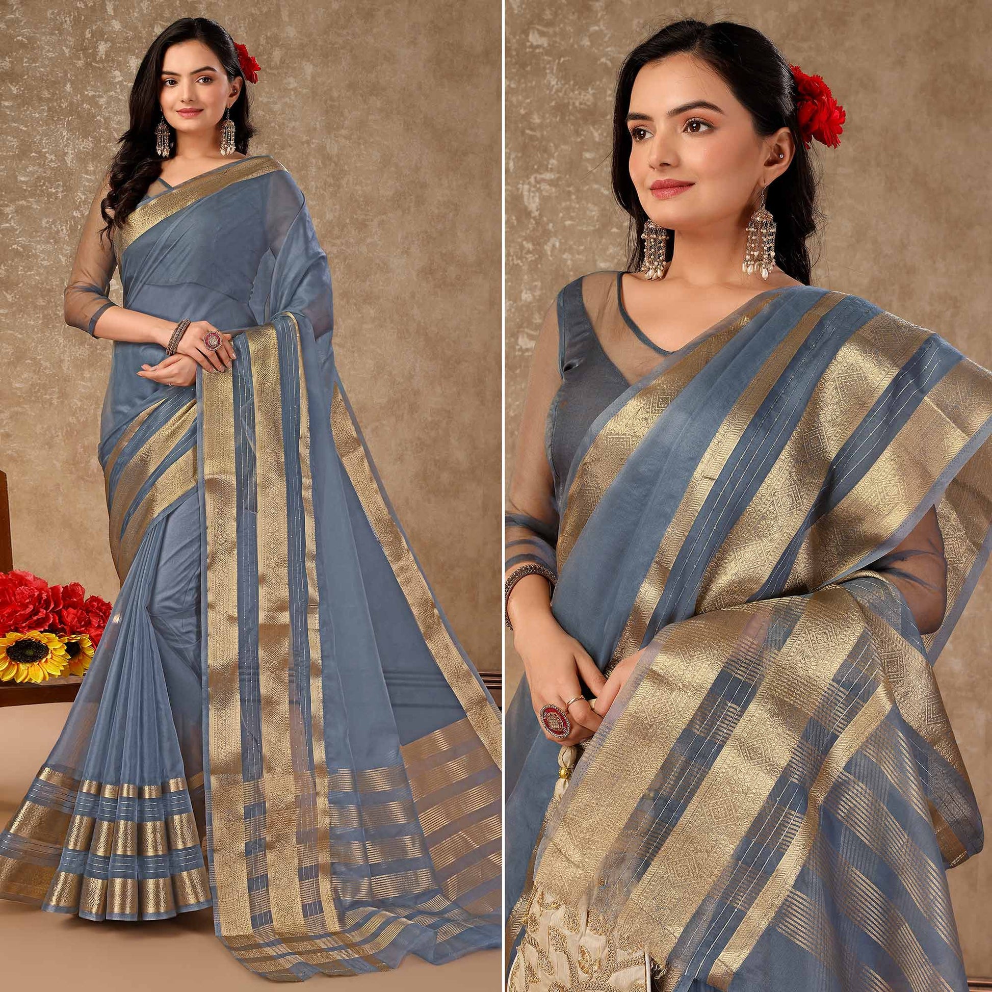 grey-floral-zari-woven-organza-saree