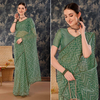 green-printed-with-zari-work-cotton-silk-saree-with-lace-border