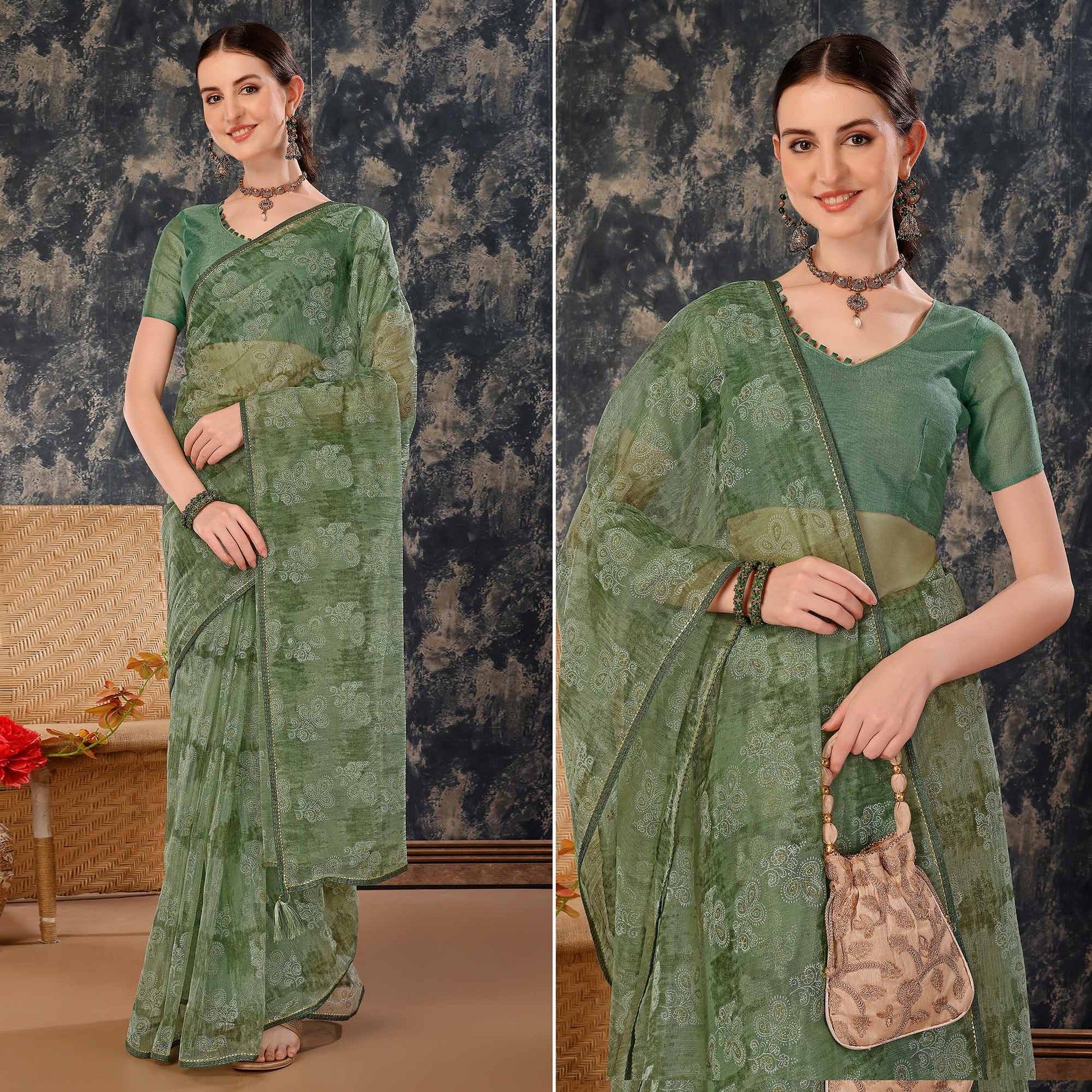 green-floral-printed-with-zari-work-cotton-silk-saree