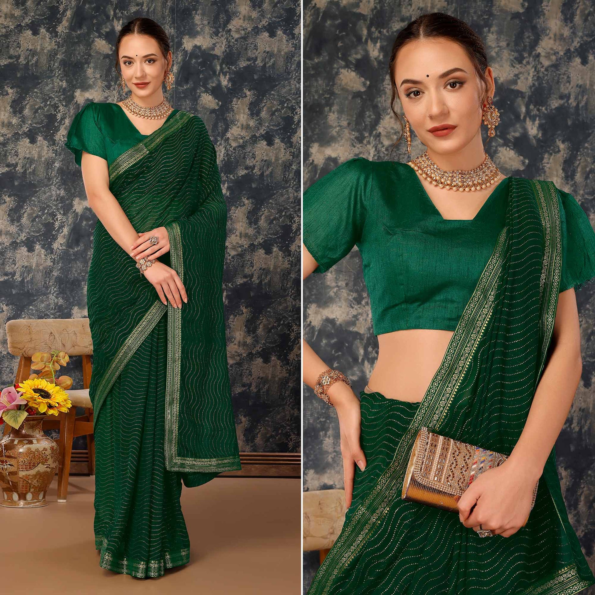 green-zari-embroidery-chiffon-saree-with-lace-border