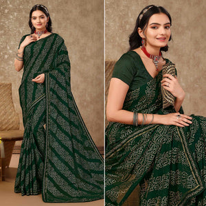 green-bandhani-foil-printed-chiffon-saree-with-lace-border