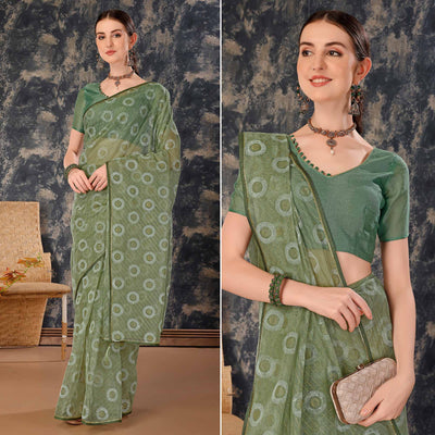 green-printed-with-zari-work-cotton-silk-saree-with-lace-border-1