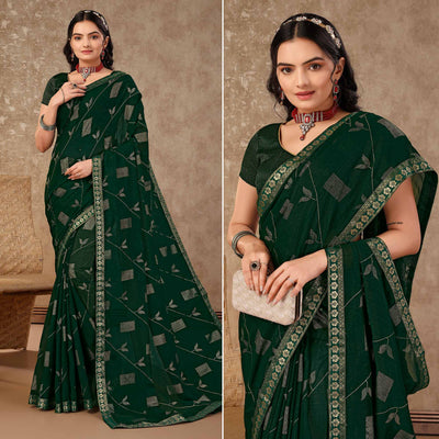 green-floral-foil-printed-chiffon-saree-with-lace-border-2