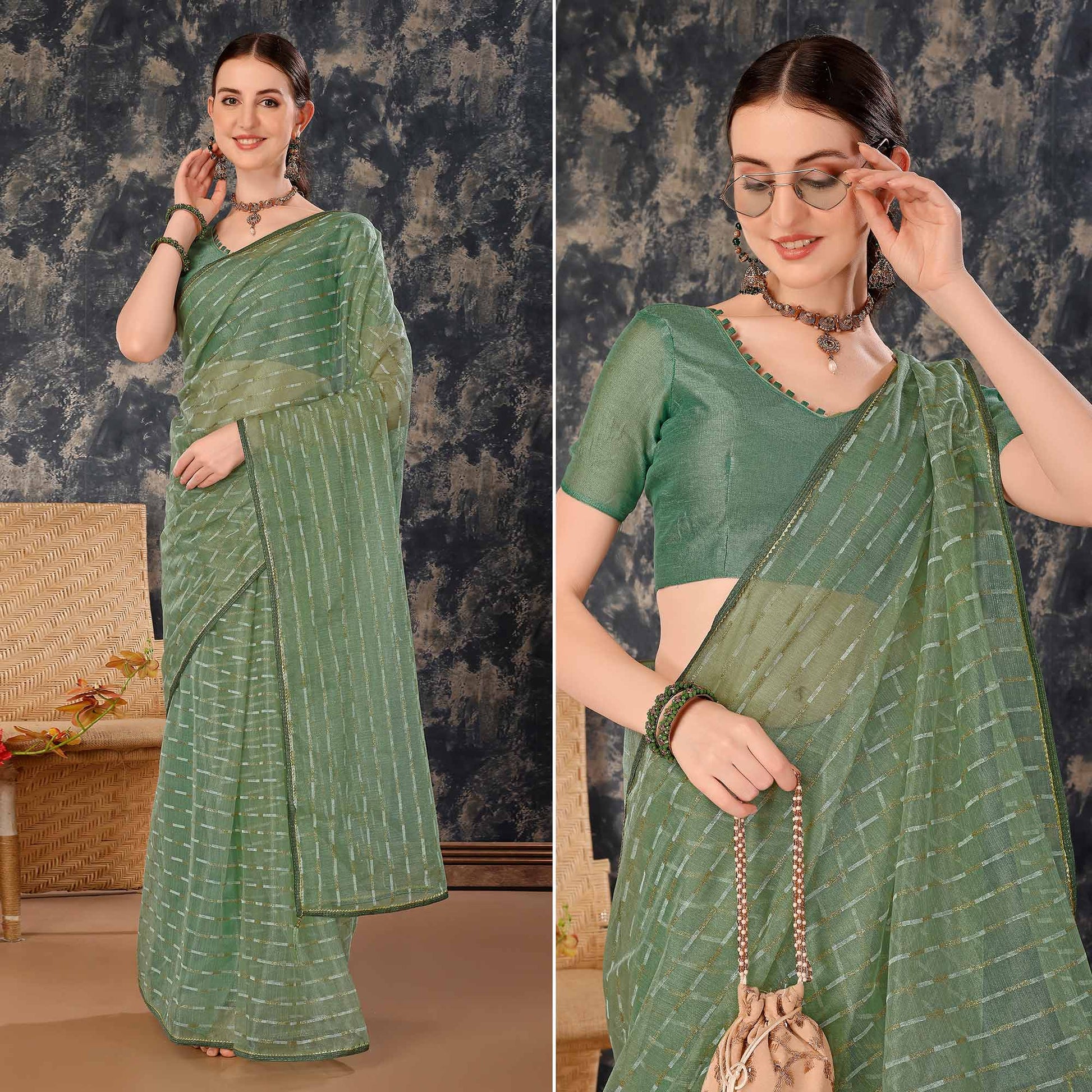 green-zari-printed-cotton-silk-saree-lace-border